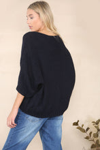 Load image into Gallery viewer, Loose knit relaxed jumper Alpaca Wool: Navy Blue