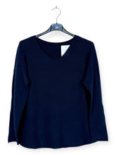 Load image into Gallery viewer, AH 2208 - Long-Sleeve V-Neck Sweater: Navy