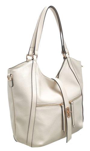 LARGE SHOULDER BAG: Beige