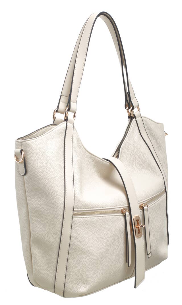 LARGE SHOULDER BAG: Beige
