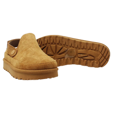 Load image into Gallery viewer, Ladies&#39; Flat Suede Clog with Multi-Way Strap: Camel