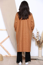 Load image into Gallery viewer, long sleeve open winter coat: Brown