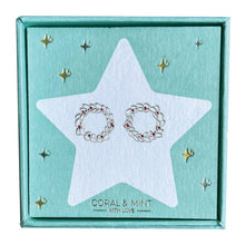 Load image into Gallery viewer, Christmas Edition - Wreath Hoop Earrings