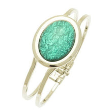 Load image into Gallery viewer, Mint Green Foil Resin Hinged Bangle