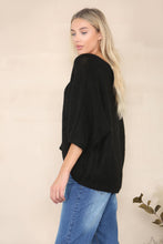 Load image into Gallery viewer, Loose knit relaxed jumper Alpaca Wool: Black