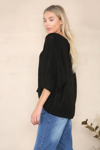 Loose knit relaxed jumper Alpaca Wool: Black