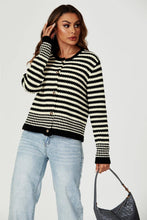 Load image into Gallery viewer, Geo Pattern Knitted Cardigan In Black: Black / OneSize