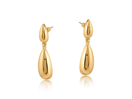 Big Metal London Frida Teardrop Dangle Earrings: GOLD