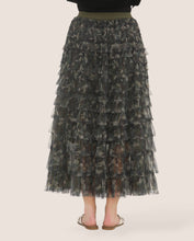 Load image into Gallery viewer, Camouflage Tulle Layered Skirt: Khaki / One Size: UK8-16