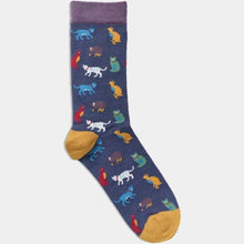 Load image into Gallery viewer, Womens Socks - Cats Navy: Navy / Design