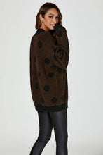 Load image into Gallery viewer, Wool Blended V Neck Jumper In Brown&amp; Black Polka Dot: Brown / OneSize