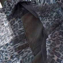 Load image into Gallery viewer, Leopard Print Pleated Maxi Skirt: Grey