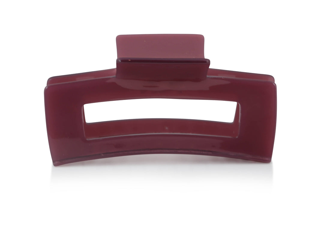 Rebecca Oversized Bulldog Hairclip: AUBERGINE