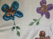 Load image into Gallery viewer, Cream Sequin Flower Jumper One Size