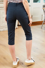 Load image into Gallery viewer, Mistral Cropped Capri Trouser with Herringbone Trim in Eclipse