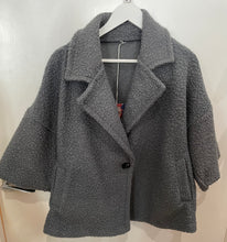 Load image into Gallery viewer, Grey Boucle Jacket 3/4 Sleeves One Size
