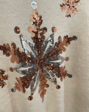 Load image into Gallery viewer, Cream Sequin Snowflake Jumper One Size