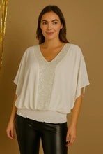 Load image into Gallery viewer, Sequin V Angel Sleeve Top