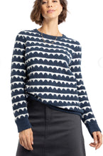 Load image into Gallery viewer, Weird Fish Tyla Cosy Scalloped Jumper Navy