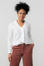 Load image into Gallery viewer, Lily &amp; Me Kit Ruffle Embroidered Blouse White