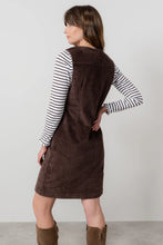 Load image into Gallery viewer, Lily &amp; Me Belle Stretch Jumbo Cord Dress Chocolate