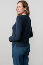 Load image into Gallery viewer, Lily &amp; Me Layla Pointelle Knit Cardigan Navy