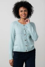 Load image into Gallery viewer, Lily &amp; Me Layla Pointelle Knit Cardigan Ice Blue