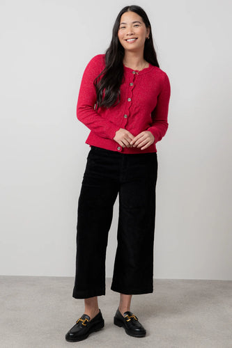 Lily & Me Layla Pointelle Knit Cardigan Berry