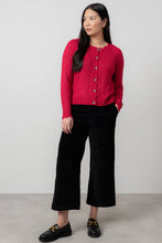 Load image into Gallery viewer, Lily &amp; Me Layla Pointelle Knit Cardigan Berry