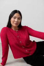 Load image into Gallery viewer, Lily &amp; Me Layla Pointelle Knit Cardigan Berry