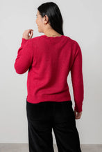Load image into Gallery viewer, Lily &amp; Me Layla Pointelle Knit Cardigan Berry