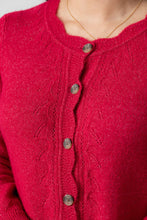 Load image into Gallery viewer, Lily &amp; Me Layla Pointelle Knit Cardigan Berry