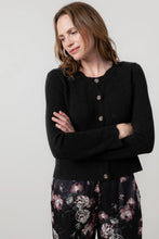 Load image into Gallery viewer, Lily &amp; Me Imogen Pointelle Knit Cardigan Black