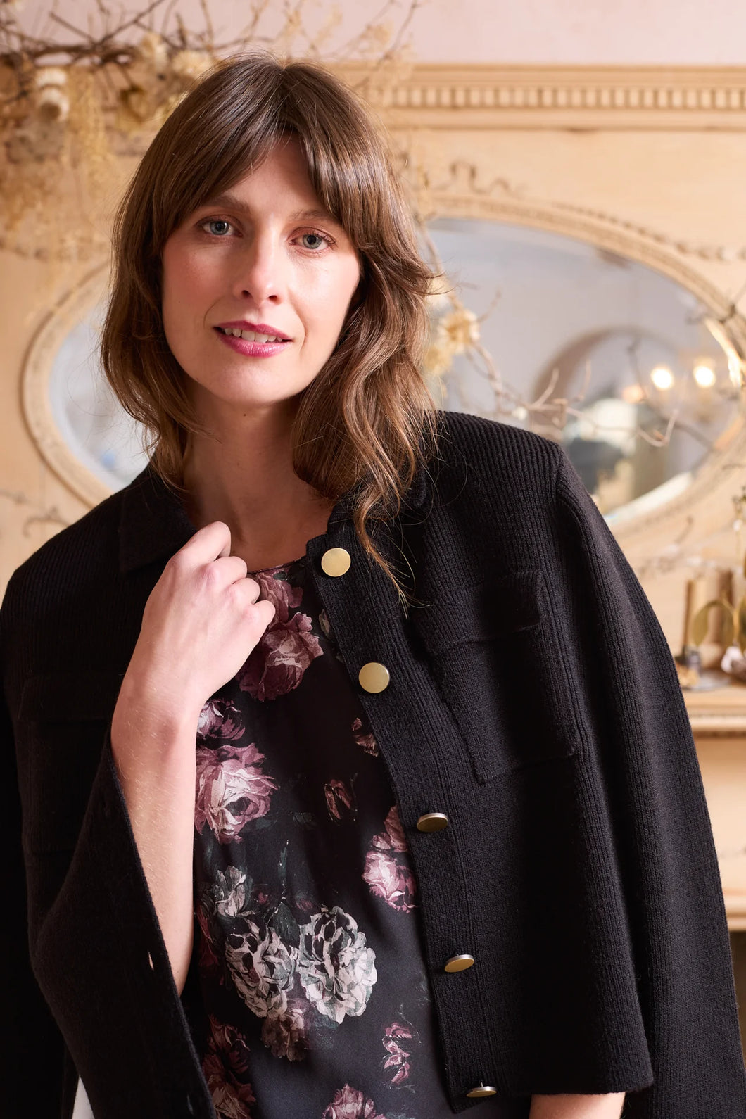 Lily & Me Chestnut Knitted Jacket Black