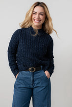 Load image into Gallery viewer, Lily &amp; Me Elspeth Cable Knit High Neck Jumper Navy