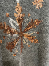Load image into Gallery viewer, Grey Sequin Snowflake Jumper One Size
