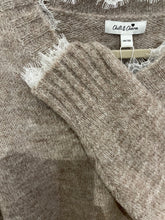 Load image into Gallery viewer, Taupe Soft V Neck Jumper with Lace Trim One Size