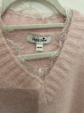 Load image into Gallery viewer, Soft Pink V Neck Jumper with Lace Trim One Size