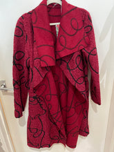 Load image into Gallery viewer, Beautiful Waterfall Coat One Size Red with Black Swirl Design