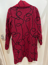 Load image into Gallery viewer, Beautiful Waterfall Coat One Size Red with Black Swirl Design