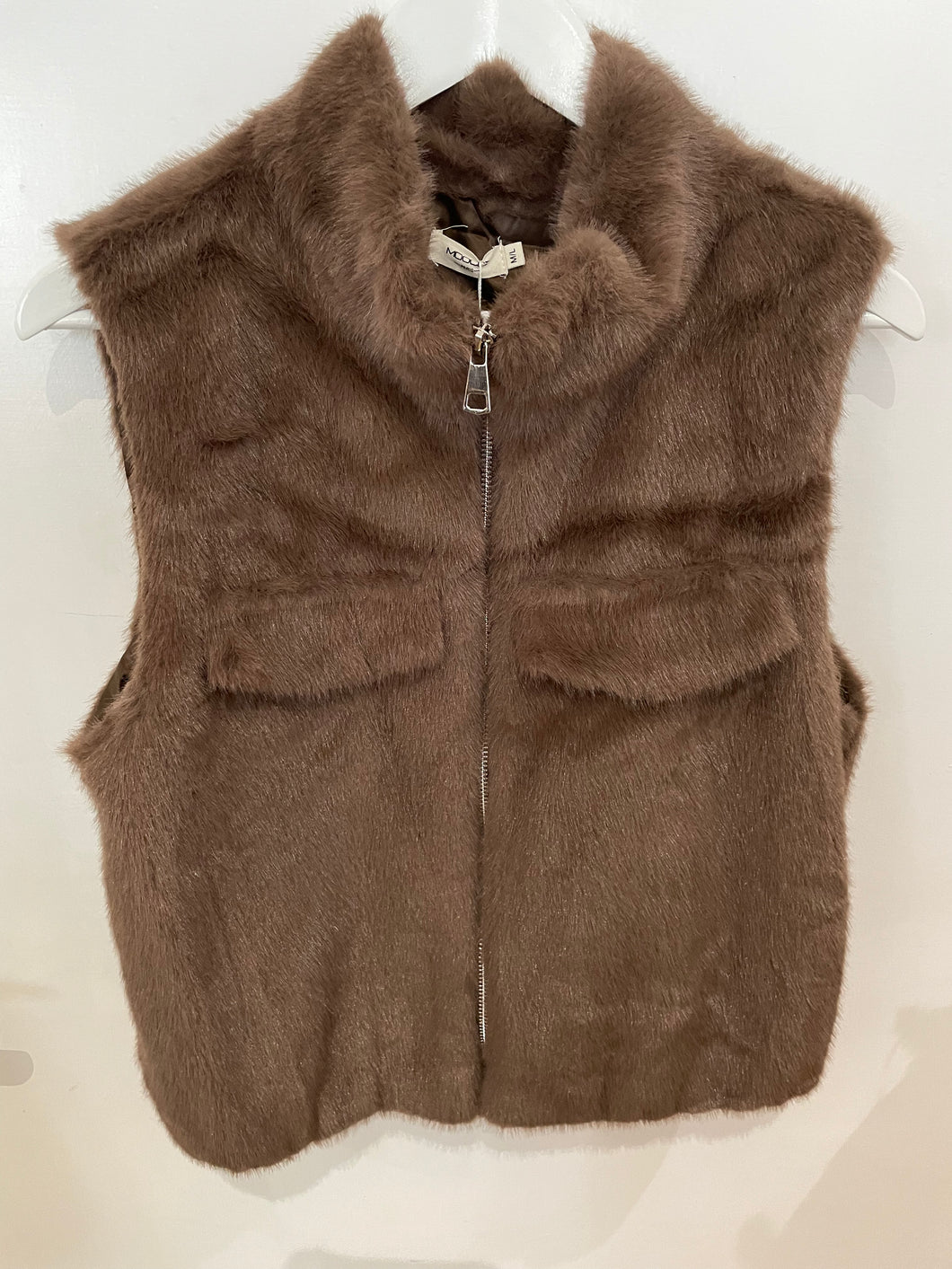 Faux Fur Chocolate Brown Gilet M/L