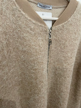 Load image into Gallery viewer, Cream Textured Bomber Jacket One size