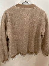 Load image into Gallery viewer, Cream Textured Bomber Jacket One size