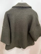 Load image into Gallery viewer, Khaki Boucle Jacket 3/4 Sleeves One Size