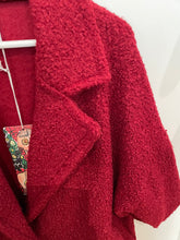 Load image into Gallery viewer, Dark Red Boucle Jacket 3/4 Sleeves One Size