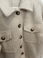 Load image into Gallery viewer, Cream Boucle Jacket with Buttons One Size