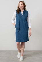 Load image into Gallery viewer, Lily &amp; Me Belle Knee Length Denim Pinafore Dress