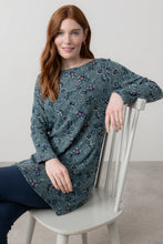 Load image into Gallery viewer, Lily &amp; Me Angela long sleeved printed knit tunic Sea Mist