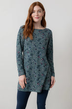 Load image into Gallery viewer, Lily &amp; Me Angela long sleeved printed knit tunic Sea Mist
