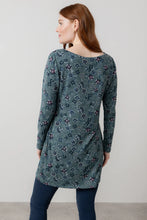 Load image into Gallery viewer, Lily &amp; Me Angela long sleeved printed knit tunic Sea Mist